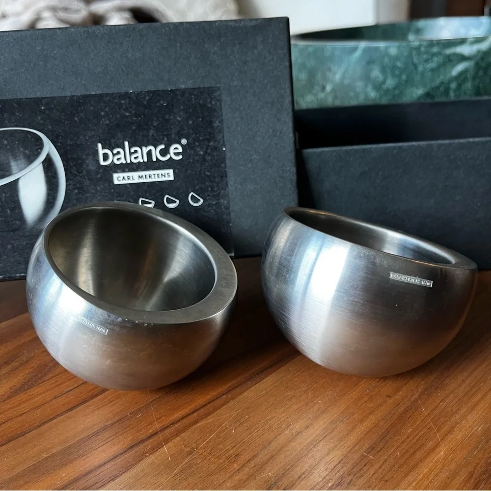Carl Mertens BALANCE 18/10 Stainless Steel Drinking Cups Decorative Bowls VTG
